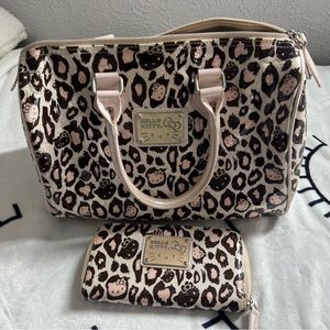 Limited addition cheetah print hello kitty handbag